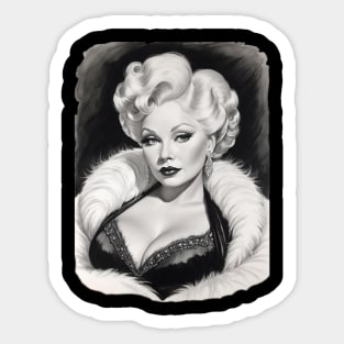 Mae West Black and White Portrait Sticker